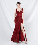 【7色】ロングドレス ナイトドレス スリート 華奢感 キラキラ 宴会 演奏会 誕生日 XH2-YEY31801#