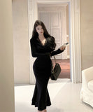 【2色】ロングドレスキャバドレス セクシー タイトドレス レース マーメイドドレス 指名 谷間見せ XH2-XKD-D355-5982-Nov16