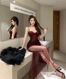 キャバドレス レース セクシー チュール 指名 気質 肌見せ カワセクシー hot girl XH2-ZED882424DXH437