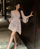 ミニドレス Aライン キラキラ エレガント セクシー 谷間見せ XH2-ZED88480DXH342