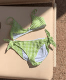 【2色】ビキニ 水着 ワンピース セクシー ガーリー かわいい ビーチ 海 温泉 チェック柄 XH7-CF-SNM24168