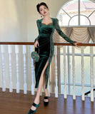 手作り 膝丈ドレス レース 高級感 スリート エレガント 気質 セレブ風 宴会 XH-JY20993