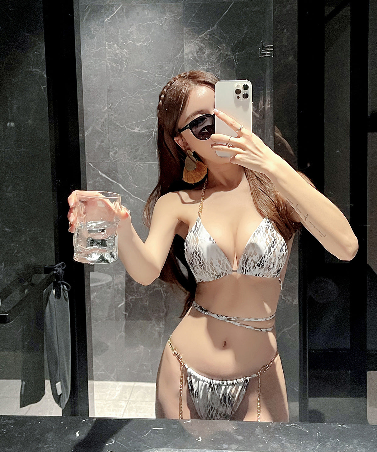 ビキニ セクシー 水着 モノキニ チェーン 三角ビキニ XH7-DP