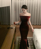 ロングドレス ワンーショルダー マーメイドドレス エレガント 宴会 キャバドレス パーティー XH2-CD2-751-60230550