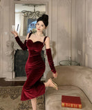 膝丈ドレス 肌見せ エレガント 気質 セクシー 着痩せ おしゃれ XH2-ZED881073DXH348