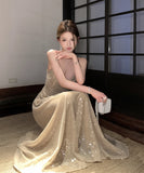 ロングドレスナイトクラブキャバドレスキラキラセクシーキャバクラ宴会パーティー着痩せ気質XH2-CD5-109-80450800