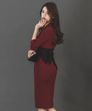 キャバドレス Vネック セクシー 通勤 エレガント 膝丈ドレス XH2-ZED889113N14