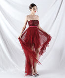 【5色】ロングドレス チュール ナイトドレス party キラキラ 宴会 演奏会 ベアトップ セクシー お姫様 XH2-YEY31882#