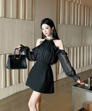 ミニドレス キャバドレス 気質 キラキラ エレガント おしゃれ Aライン 着痩せ XH2-DD7503