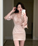 【2点セット】ミニドレス キャバドレス 谷間魅せ キャミソール 指名 セクシー お洒落 XH2-ZED889649GT347