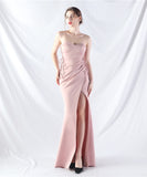 【6色】ロングドレス ナイトドレス ベアトップ 華奢感 スリート 宴会 演奏会 誕生日 XH2-YEY31902#