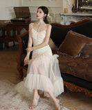 ロングドレス マーメイドドレス セクシー セレブ風 エレガント 宴会 パーティー チュール フリル  XH2-CD6-143-71120680