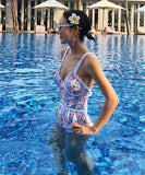 【2色】ビキニ水着モノキニ花柄清楚感セクシー背露出XH7-GM-adn061