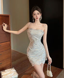 ミニドレス キラキラ キャバドレス セクシー ナイトクラブ party 指名 XH2-DD5940