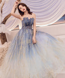 ナイトドレス 宴会 ロングドレス ベアトップ お姫様 誕生日 パーティー 演奏会 XH2-YAHS106