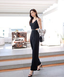 【2色】ワイドパンツ 新作 かわいい ゴージャス おしゃれ Vネック セクシー XH2-ZED880578E