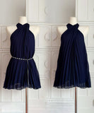 ミニドレス エレガント 高級感 通勤 大人可愛い ホルターネック セクシー 同伴 着痩せ 気質 XH2-MXX6332#