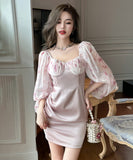 ミニドレス キャバドレス カワセクシー レディース Sweet スクエアネック XH2-JY20332