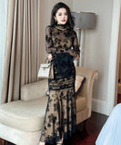 手作り ロングドレス 高品質 レース チュール フリル セクシー エレガント マーメイド XH2-JY20743