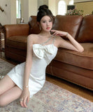 【2色】キャバドレス ミニドレス フリル 蝶結び エレガント セクシー おしゃれ YH2-ZED888367DXH238A