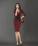 キャバドレス Vネック セクシー 通勤 エレガント 膝丈ドレス XH2-ZED889113N14