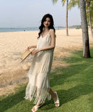 サンドレス 海辺 旅行 着瘦せ 大人可愛い お洒落 XH2-QJ1182