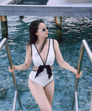 ビキニ 温泉 セクシー 谷間魅せ リボン 水着 モノキニ XH7-BY-WX004