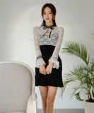 ミニドレス キャバドレス レース エレガント 気質 通勤 フリル 大人可愛い XH2-ZED882682BH506