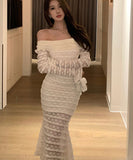 ロングドレス オフショルダー セクシー マーメイドドレス 同伴 エレガント 韓国っぽ カワセクシー XH2-CD7-238-85220690