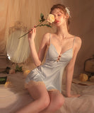 【2点セット】4色 セクシー ルームウェア  エロかわいい パジャマ レース 谷間魅せ XH8-GR2065