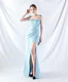 【6色】ロングドレス ナイトドレス ベアトップ 華奢感 スリート 宴会 演奏会 誕生日 XH2-YEY31902#