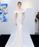 【6色】手作り バースデーロングドレス 宴会 パーティー 演奏会 オフショルダーフ キラキラ XH2-YEY16268#