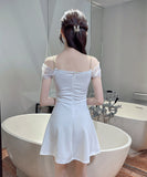 【4色】ミニドレス セクシー キャバドレス Aライン 谷間魅せ 指名 ナイトクラブ XH2-DD4460