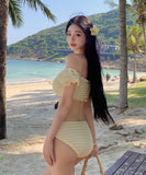 【2色】3点式セット ビキニ 水着 三角ビキニ ホルターネック セクシー 韓国っぽ ビーチ 海 温泉 XH7-SNM3