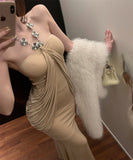 ロングドレスホルターネックセクシーエレガントタイトドレス気質ギリシャの女神XH2-XKD-D355-5959-Nov10