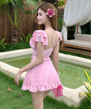 水着ビキニワンピースAライン体型カバー露出控え着痩せ気質フラワーカワセクシー XH7-CF-WX1162