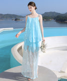 ロングドレス サンドレス キャミワンピ セクシー レース カワセクシー SNS話題 旅行 おしゃれ XH2-CD6-157-32140700