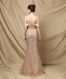 【3色】ロングドレス キラキラ パーティードレス オフショルダー お姫様 誕生日 演奏会 宴会 XH2-YEY18729#