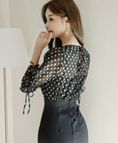 膝丈ドレス 秋新作 Vネック セクシー 水玉柄 気質 エレガント 同伴 XH2-ZED885082A71