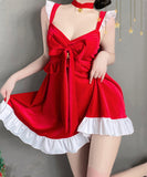 【3点セット】クリスマ サンタコス Aライン 着瘦せ 大人可愛い セクシー サンタ服 コスプレリボン XH2-JXL-S11