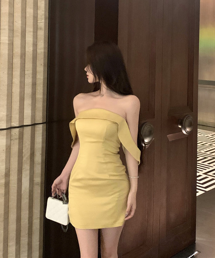 ミニドレスキャバドレスchicオフショルダーセクシータイトドレス
