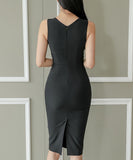 キャバドレス セクシー 膝丈ドレス 谷間魅せ 指名 XH2-ZED888377BH538