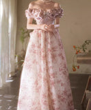 手作り バースデーロングドレス 宴会 パーティー オフショルダー 演奏会 刺繍 高級感 エレガント XH2-MBYD-ltao845146245543