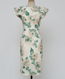 膝丈ドレス セクシー キャバドレス パフスリーブ エレガント XH2-ZED883213E501