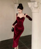 膝丈ドレス 肌見せ エレガント 気質 セクシー 着痩せ おしゃれ XH2-ZED881073DXH348