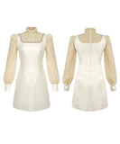 手作りミニドレス 華奢感 レース 宴会 高級感 セレブ風 キラキラ 光沢 XH2-JY30768