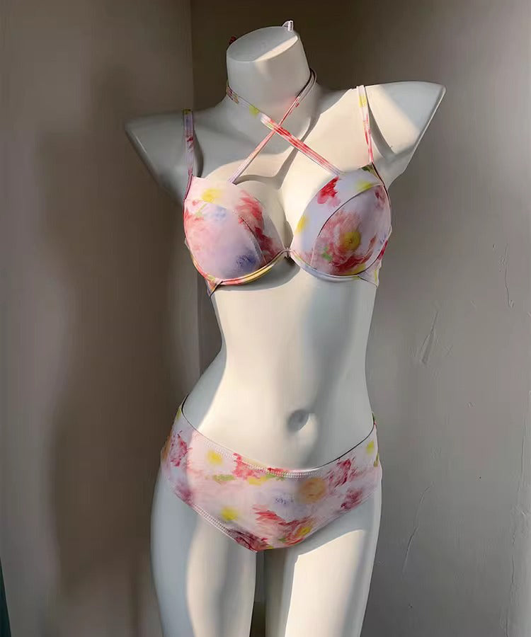 【4点セット】bikini ビキニ 水着 セクシー 花柄 かわいい 海辺 YH7-KSD24005