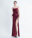 【10色】ロングドレス 高品質 キラキラ ナイトドレス 宴会 美足効果 エレガント 演奏会 XH2-YEY31235#