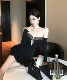 ミニドレス キャバドレス ベアトップ セクシー 谷間見せ パーティー 女子力 hotgirl XH2-ZED882467DXH437