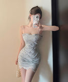 ミニドレス キラキラ キャバドレス セクシー ナイトクラブ party 指名 XH2-DD5940